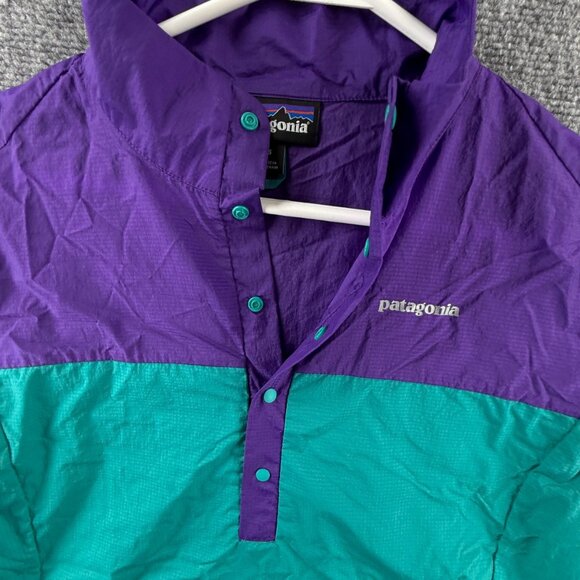 Patagonia Houdini Lightweight Snap Jacket Packable Small Purple Green Nylon - Picture 14 of 14